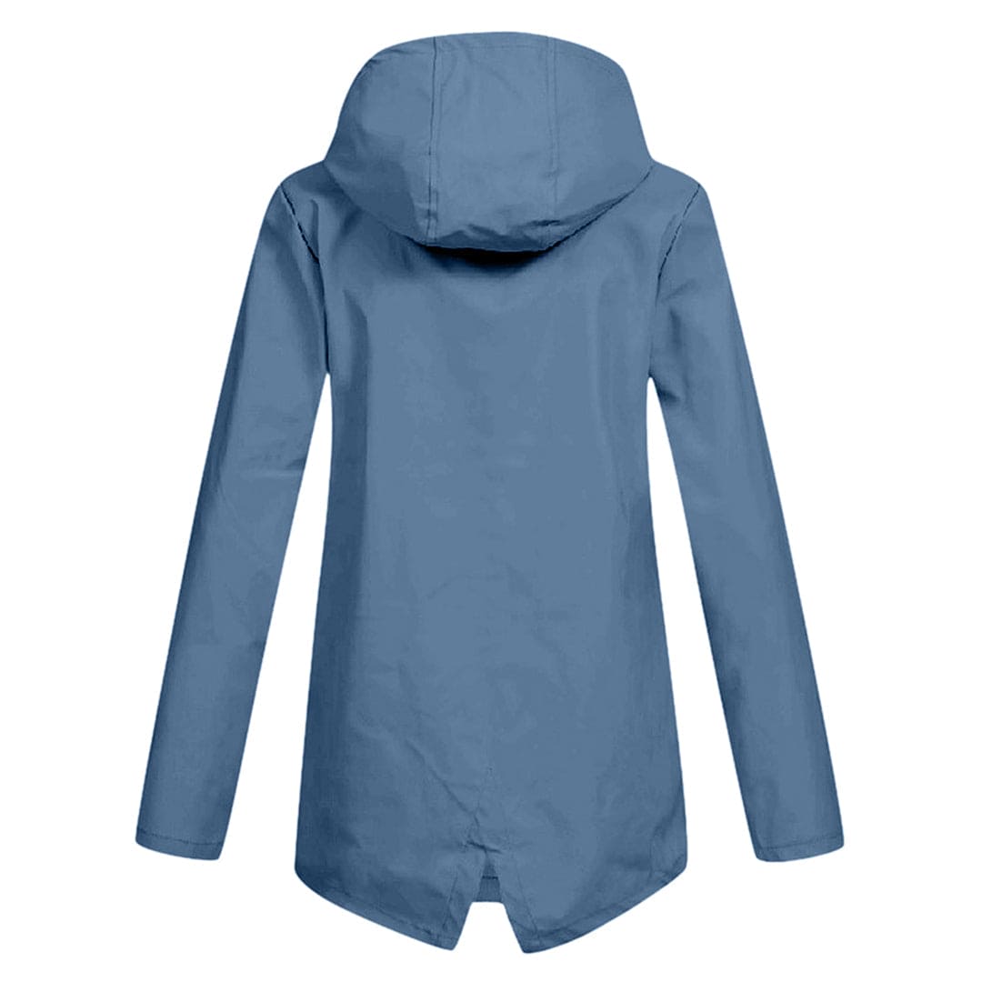 Hooded Raincoat for Women - Zip-Up - Image 10