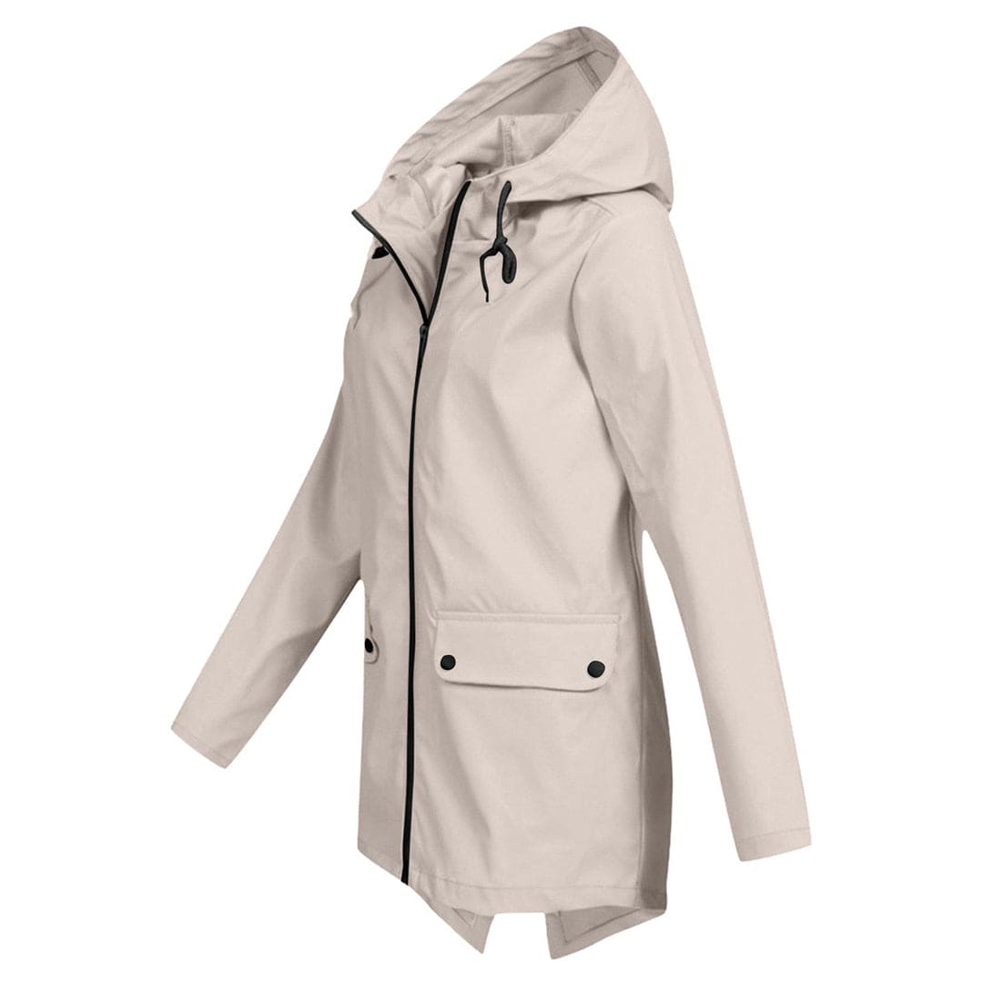 Hooded Raincoat for Women - Zip-Up - Image 1