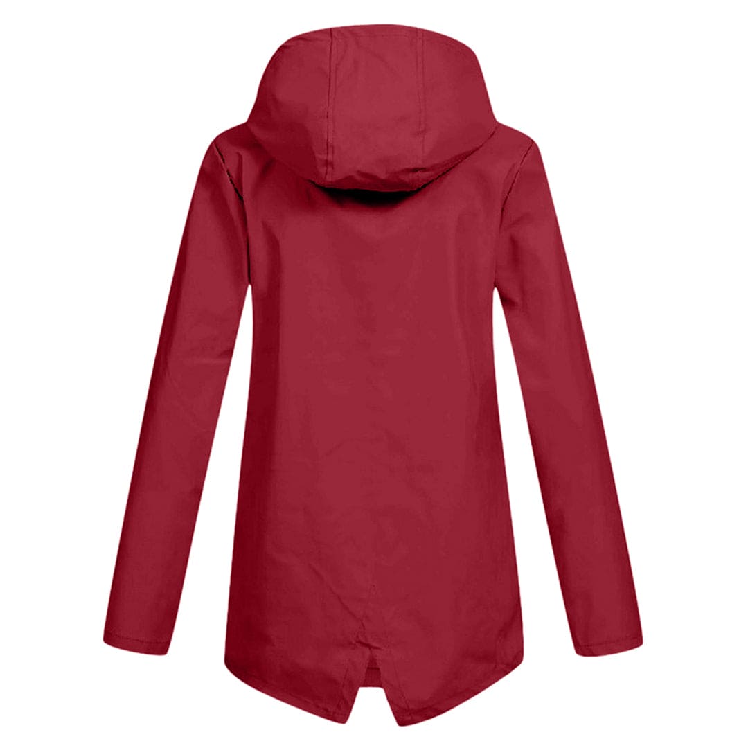 Hooded Raincoat for Women - Zip-Up - Image 4