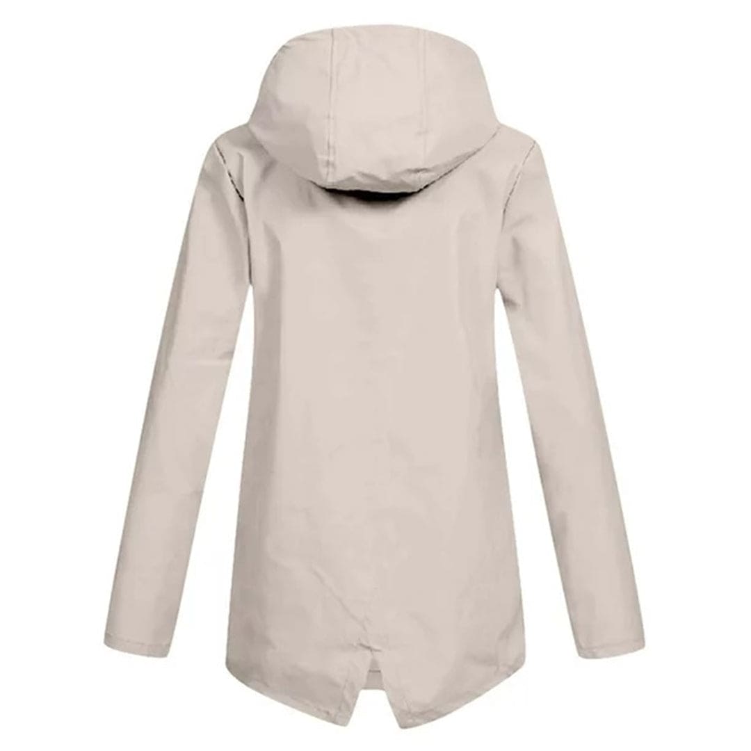 Hooded Raincoat for Women - Zip-Up - Image 2