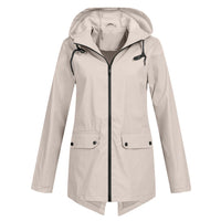 Hooded Zip-Up Coat for Women - Pocket Detail - Image 11
