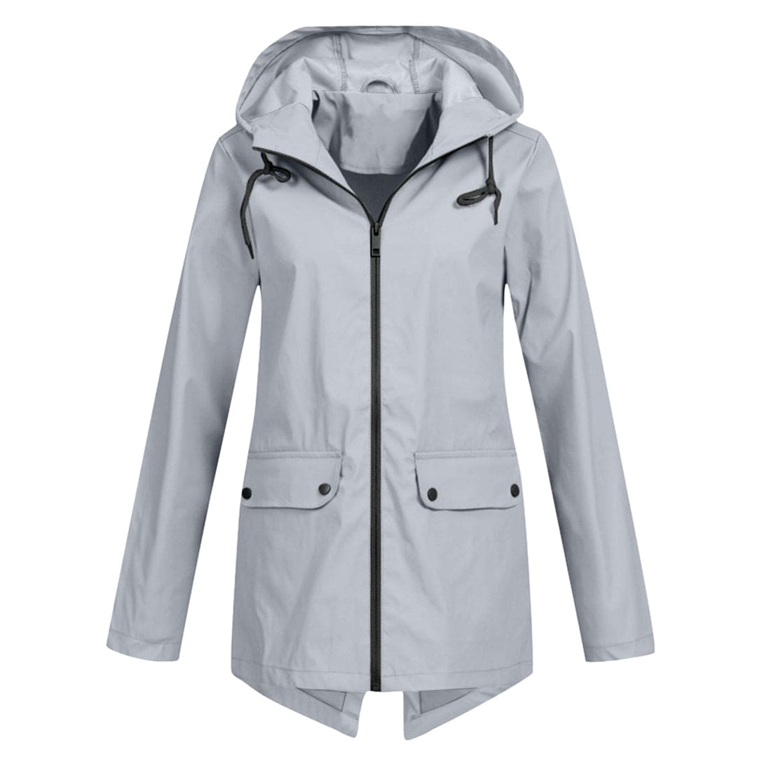 Hooded Raincoat for Women - Zip-Up - Image 14