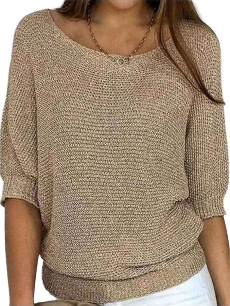 Short Sleeve Sweater for Women - Relaxed - Image 1