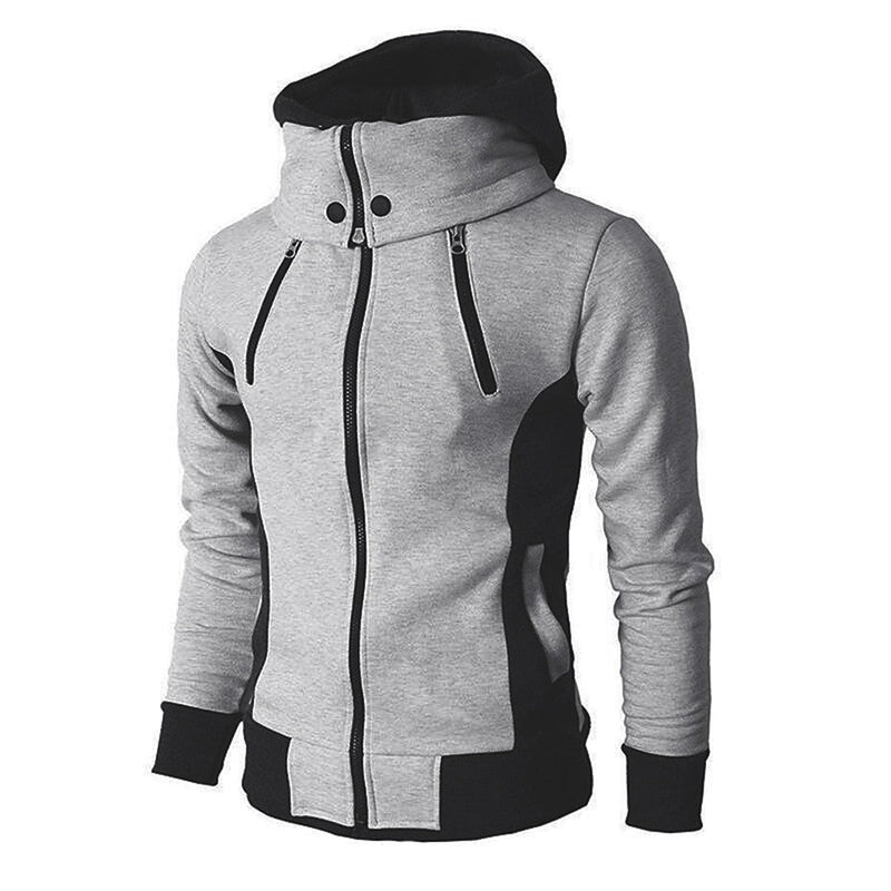 Full Zip Funnel Neck Jacket for Men - Long Sleeve - Image 3