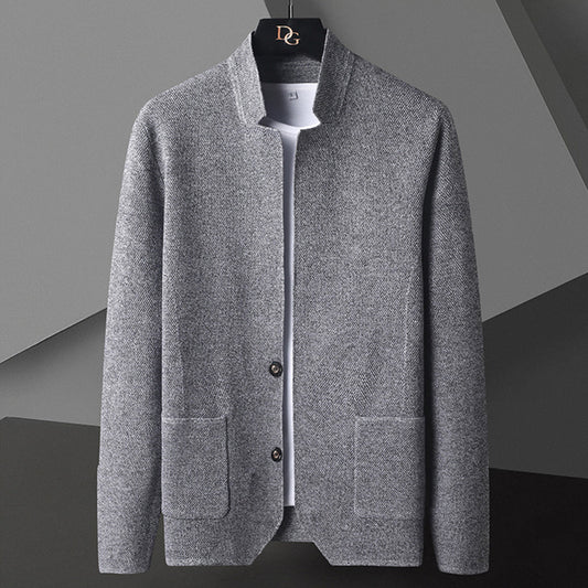Casual Button-Down Jacket for Men - Mandarin Collar - Image 1
