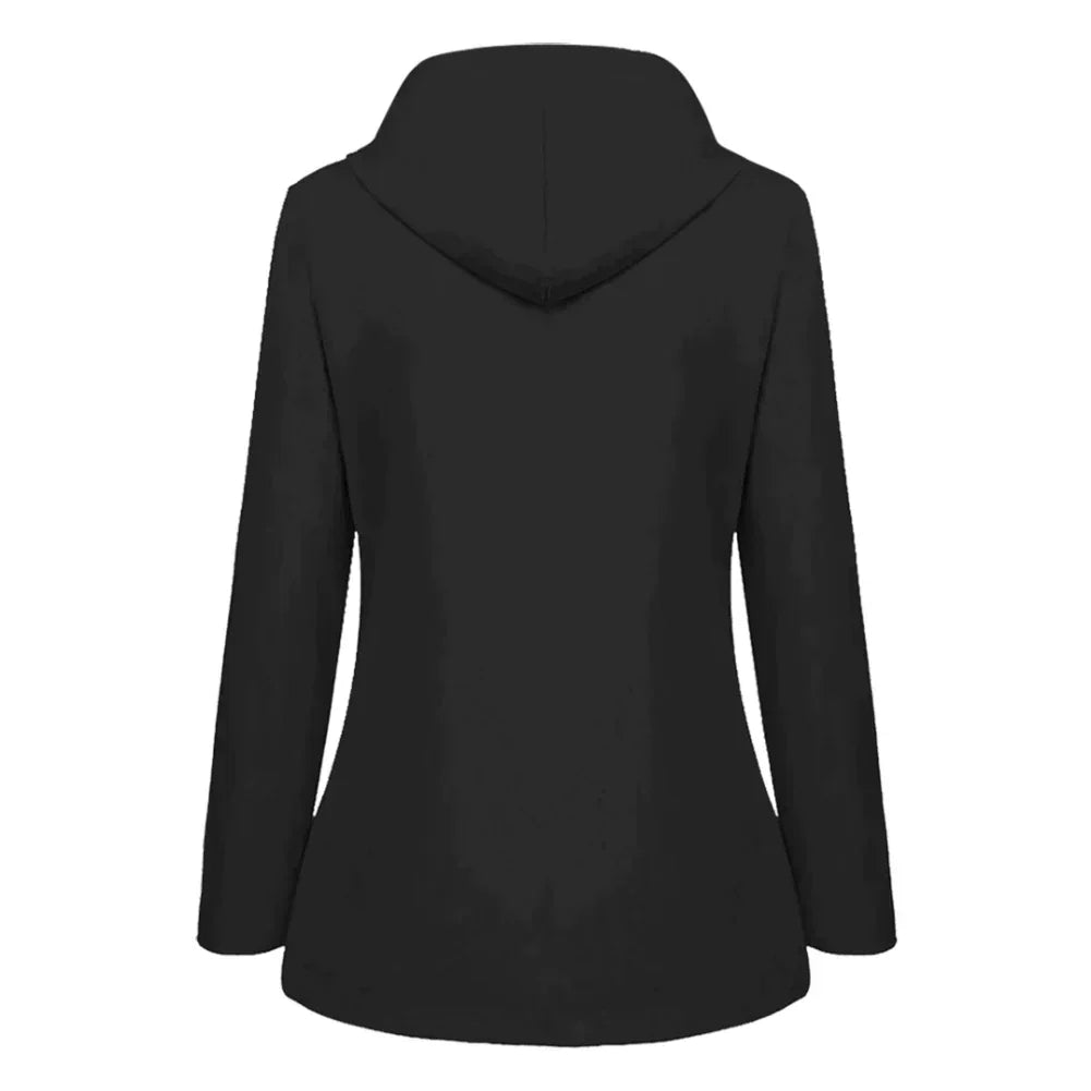 Hooded A-Line Coat for Women - Long Sleeve - Image 1