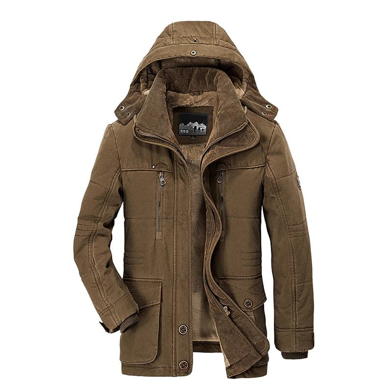 Hooded Parka Jacket for Men - Button Front - Image 2