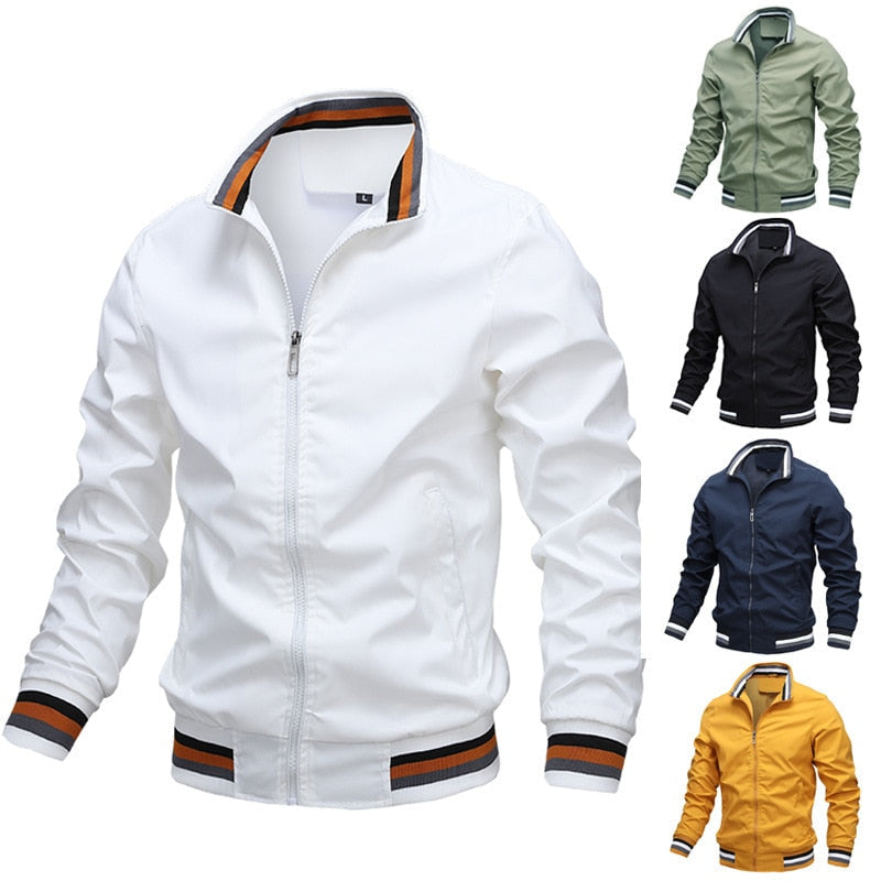 Bomber Jacket for Men - Stand Collar - Image 4
