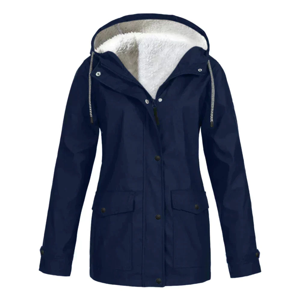 Hooded A-Line Coat for Women - Long Sleeve - Image 5