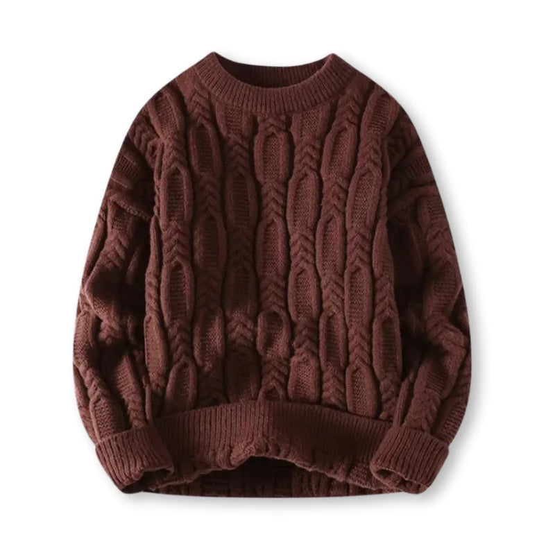 Cable Knit Sweater for Men - Crew Neck - Image 7