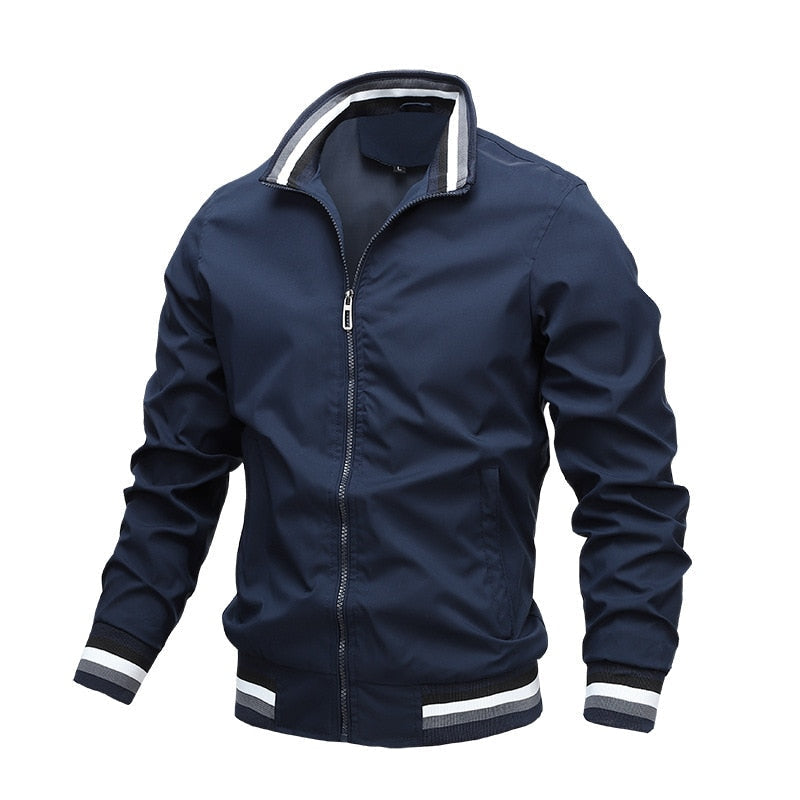 Bomber Jacket for Men - Stand Collar - Image 6