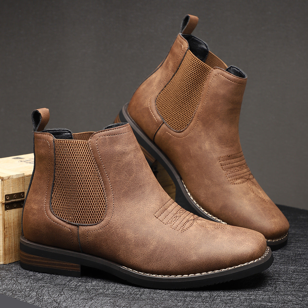 Chelsea Boots for Men - Square Toe - Image 6