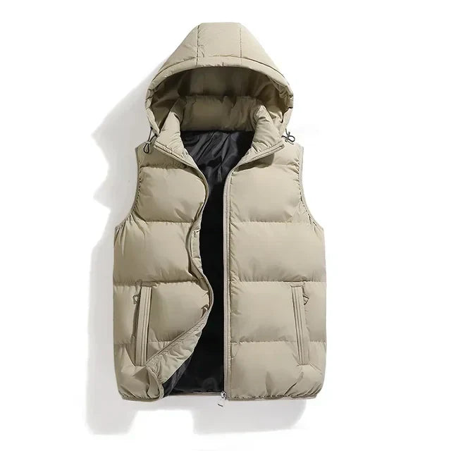 Puffer Hooded Vest for Men - Zip Front - Image 9