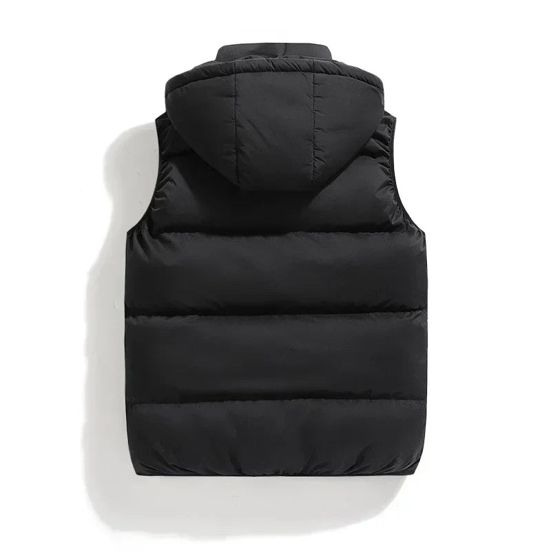 Puffer Hooded Vest for Men - Zip Front - Image 3