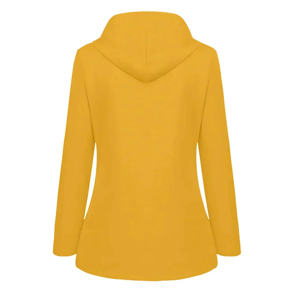 Hooded A-Line Coat for Women - Long Sleeve - Image 2