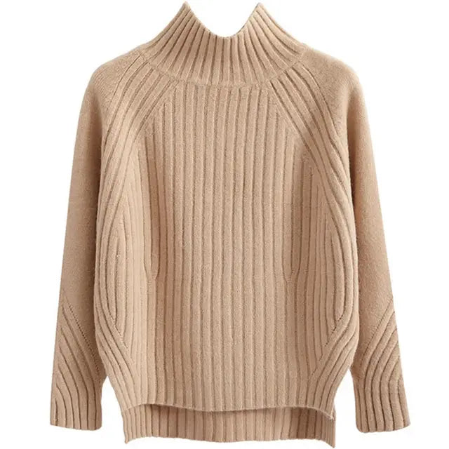 Ribbed Turtleneck Sweater for Women - Long Sleeve - Image 1