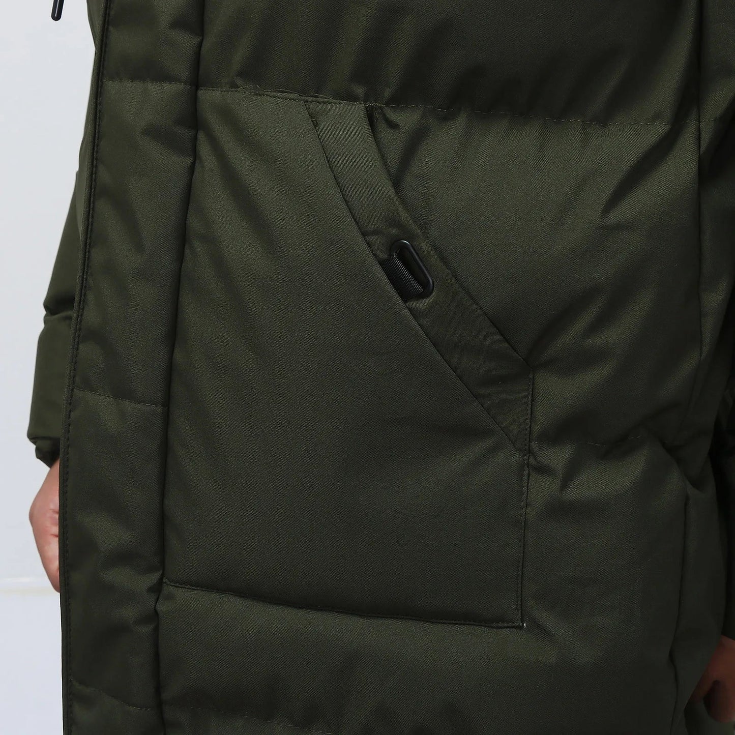 Puffer Hooded Coat for Men - Drawstring Hood - Image 6