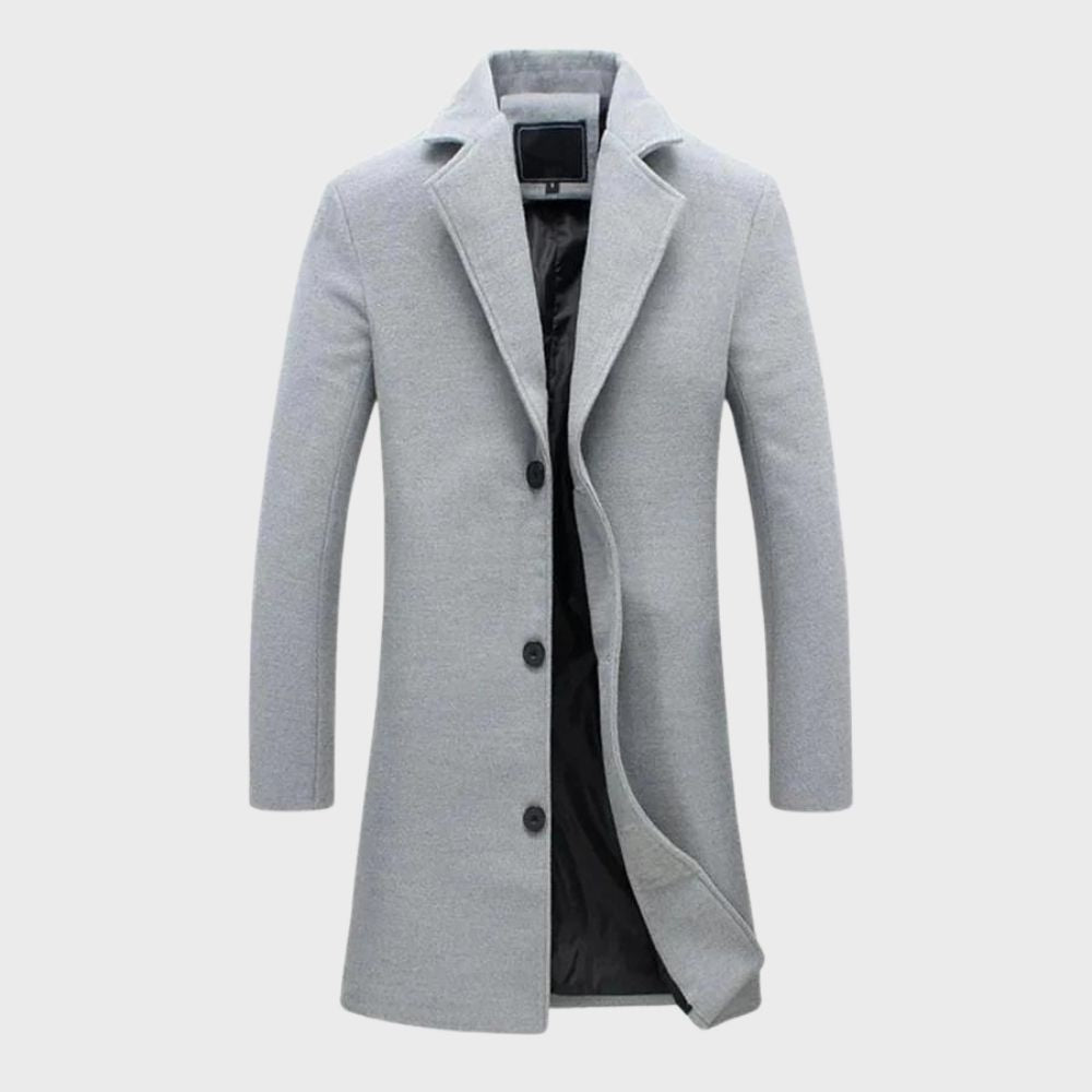 Long Overcoat Coat for Men - Button Front - Image 3