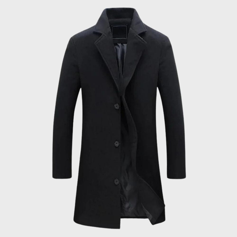 Long Overcoat Coat for Men - Button Front - Image 2