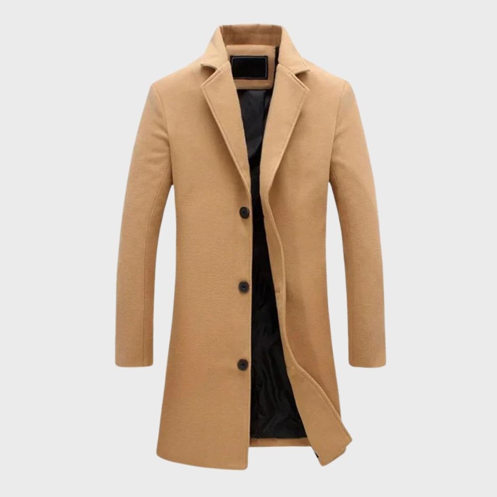 Long Overcoat Coat for Men - Button Front - Image 1