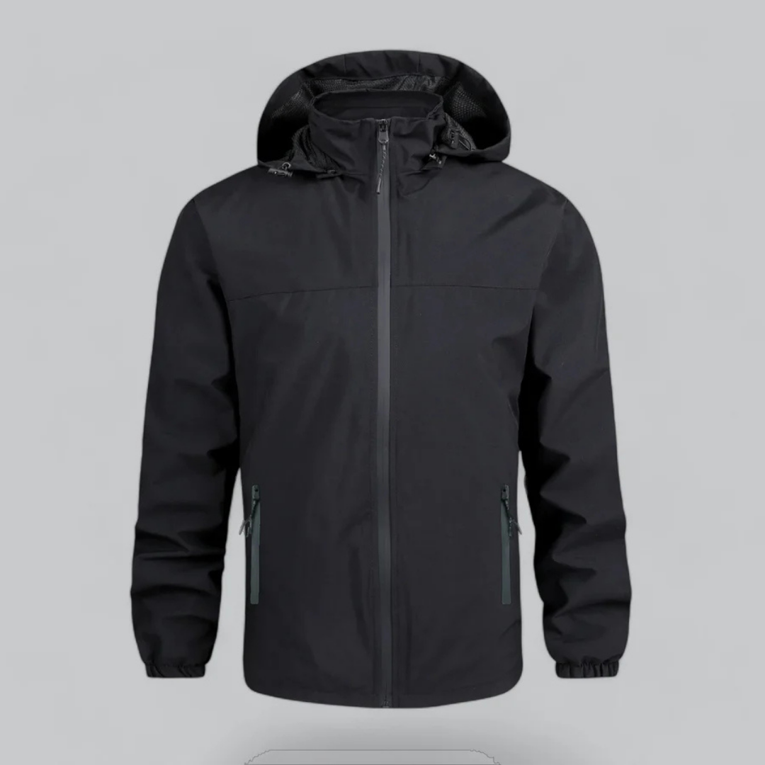 Hooded Zip-Up Jacket for Men - Drawstring Hood - Image 3