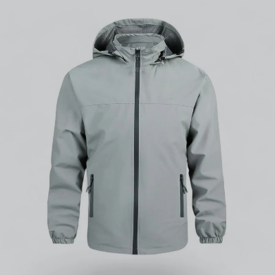 Hooded Zip-Up Jacket for Men - Drawstring Hood - Image 2