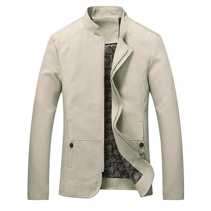 Stand Collar Casual Jacket for Men - Zip-Up - Image 1
