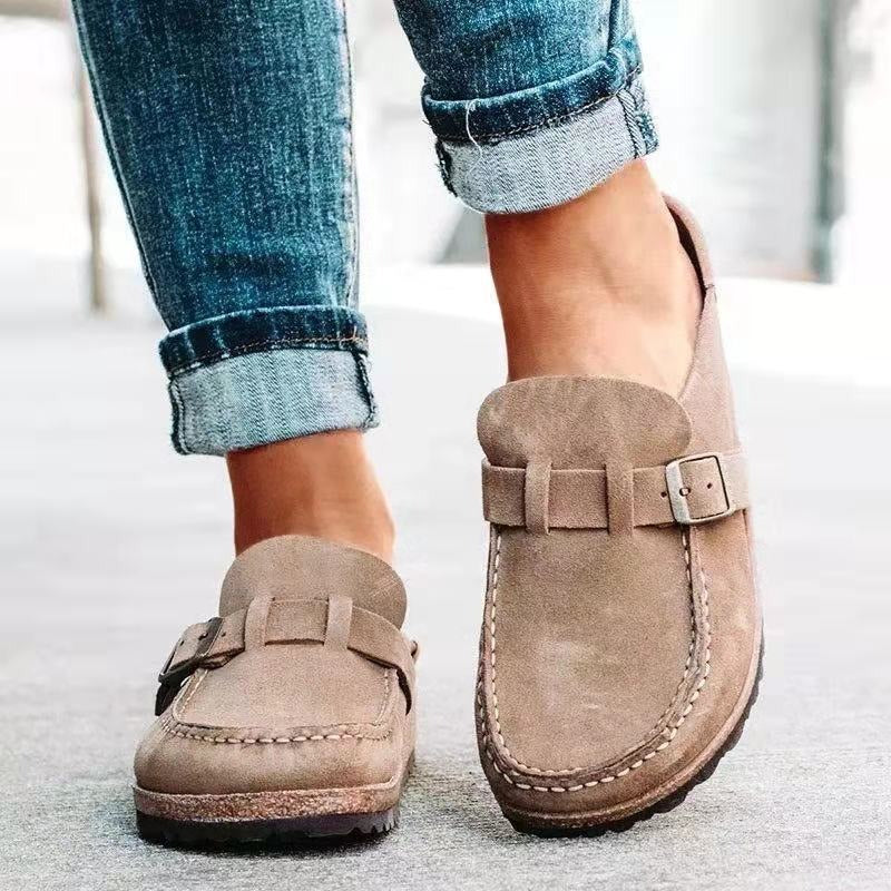 Buckle Mules for Women - Slip-On Closed Toe - Image 1