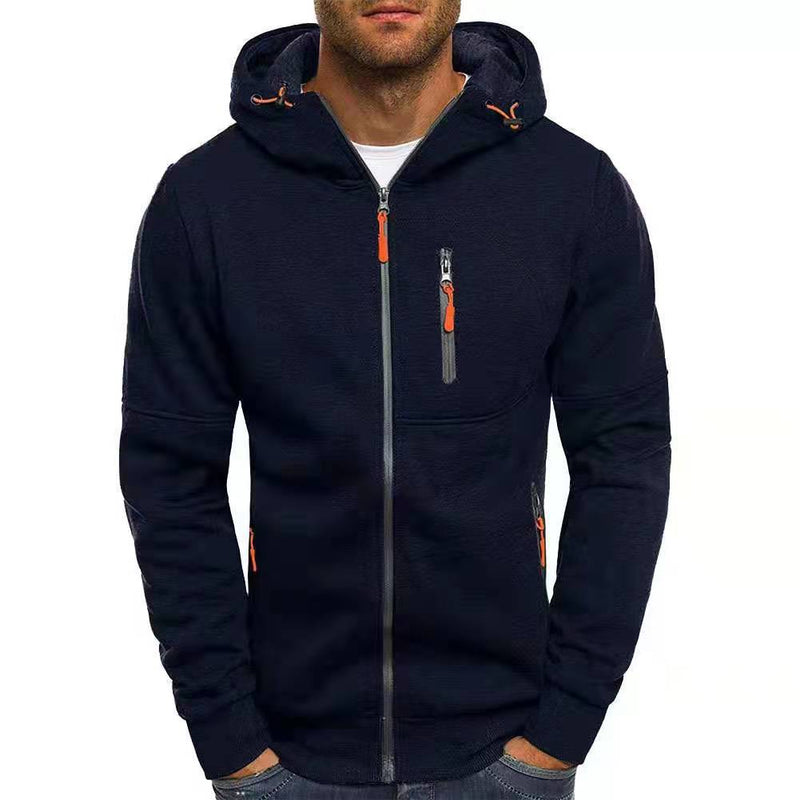 Hooded Full Zip Jacket for Men - Zip Pockets - Image 10