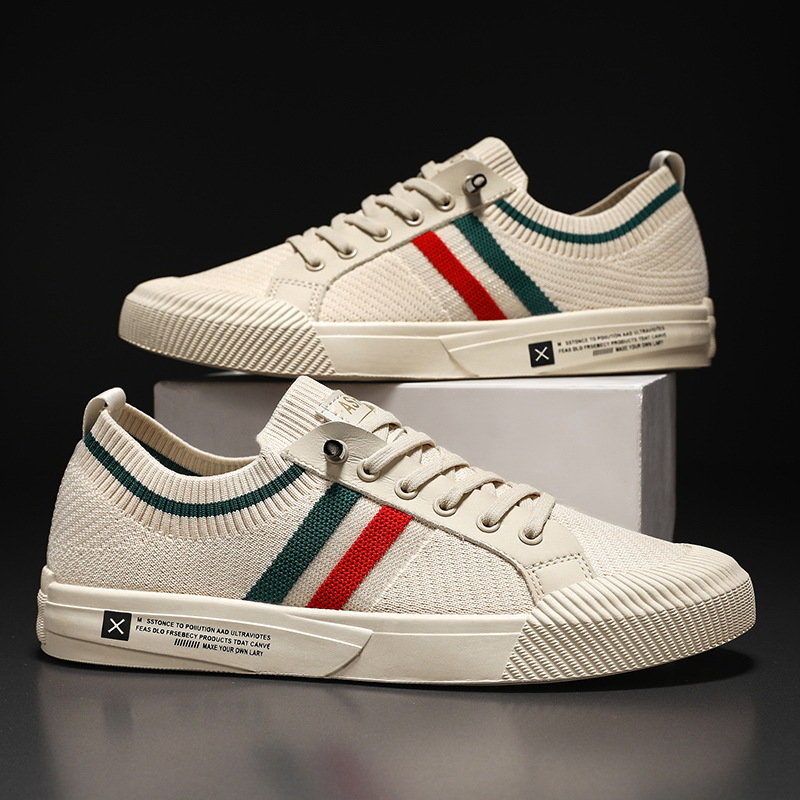 Casual Lace-up Sneakers for men - Striped Detail Low Top - Image 2