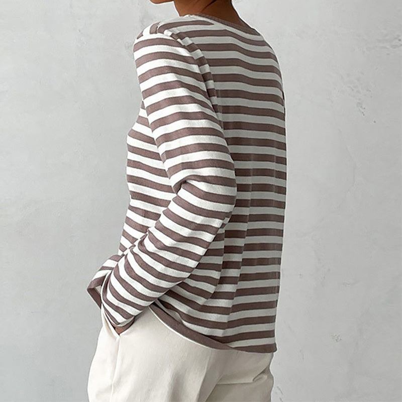Striped Pullover Sweater for Women - Relaxed - Image 6
