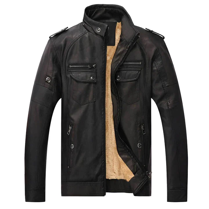 Casual Stand Collar Jacket for Men - Zip Up - Image 1