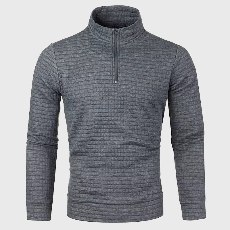 Quarter-Zip Pullover Sweater for Men - Textured - Image 6