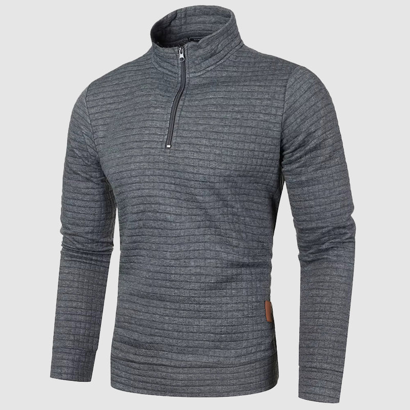 Quarter-Zip Pullover Sweater for Men - Textured - Image 7