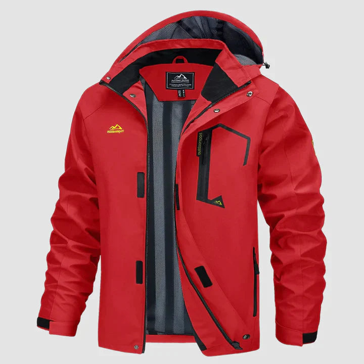 Hooded Outdoor Jacket for Men - Zip-Up - Image 6