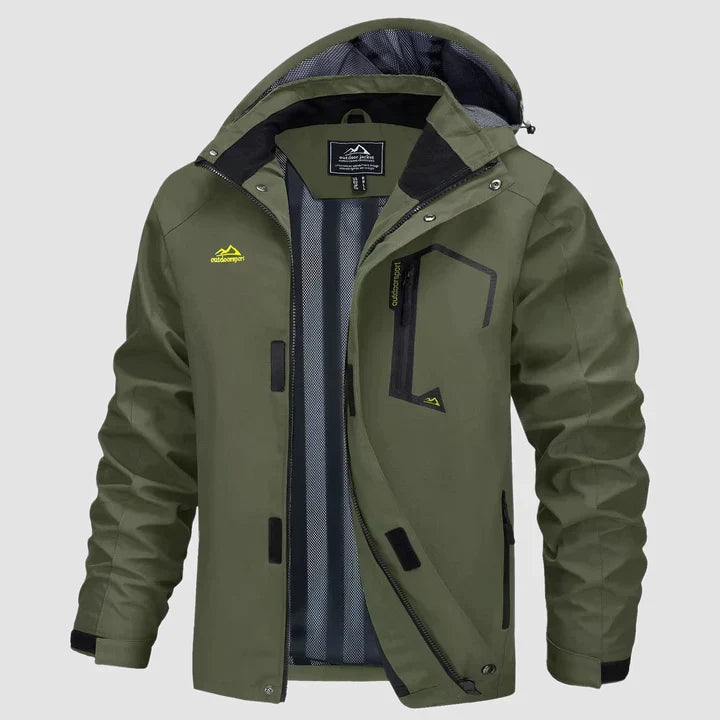 Hooded Outdoor Jacket for Men - Zip-Up - Image 4