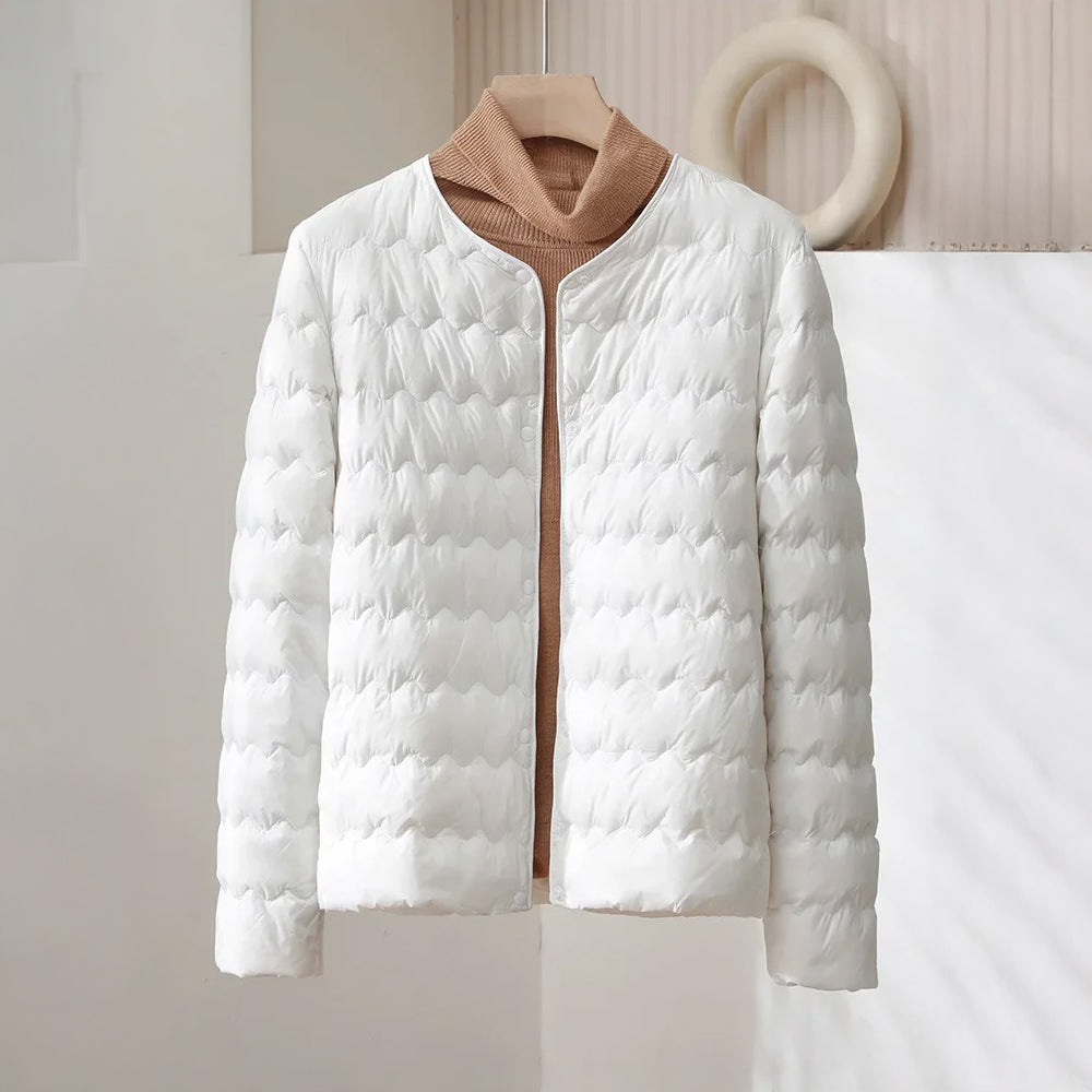 Puffer Jacket for Women - Button Front - Image 4