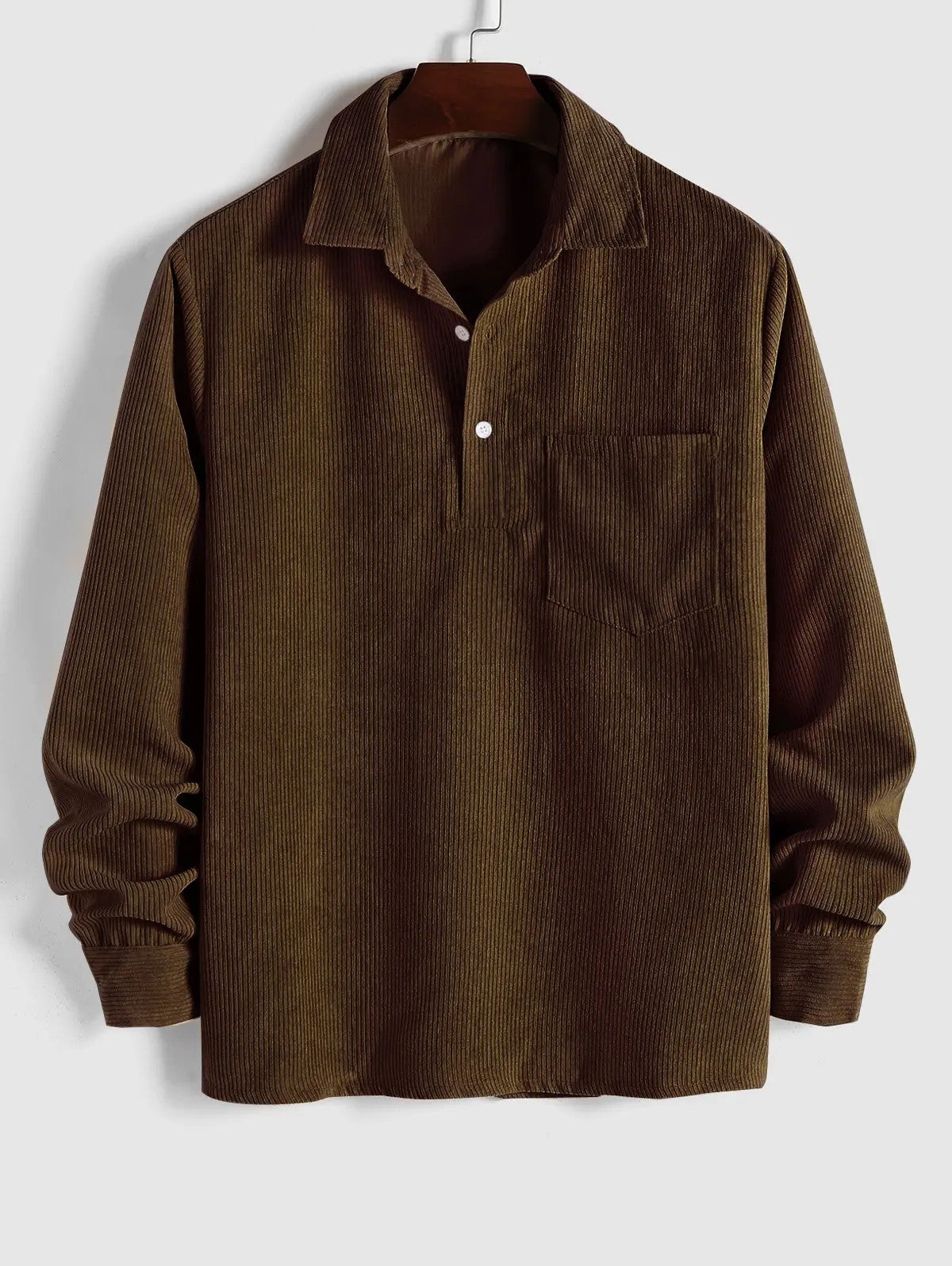 Camp Collar Shirt for Men - Chest Pocket - Image 3