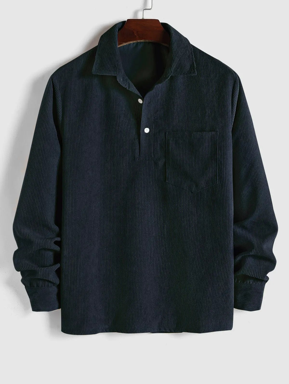 Camp Collar Shirt for Men - Chest Pocket - Image 1