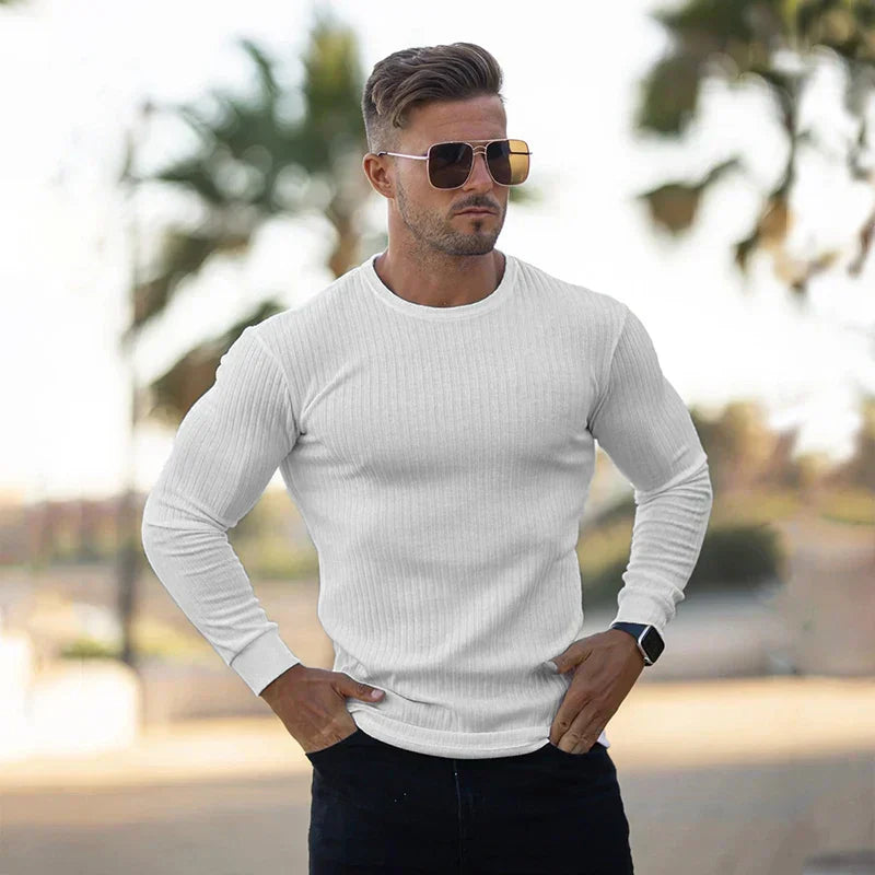 Ribbed Sweater for Men - Long Sleeve - Image 2