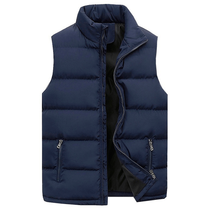 Puffer Vest for Men - Stand Collar - Image 3