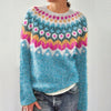 Crew Neck Sweater for Women - Fair Isle - Image 1