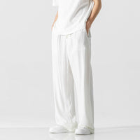 Wide Leg Pants for Men - Loose Fit Straight Leg - Drawstring Lounge Pants - Image 8