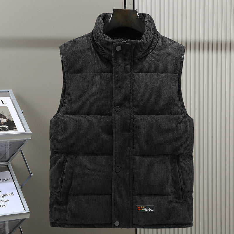 Quilted Puffer Vest for Men - Button Front - Image 4