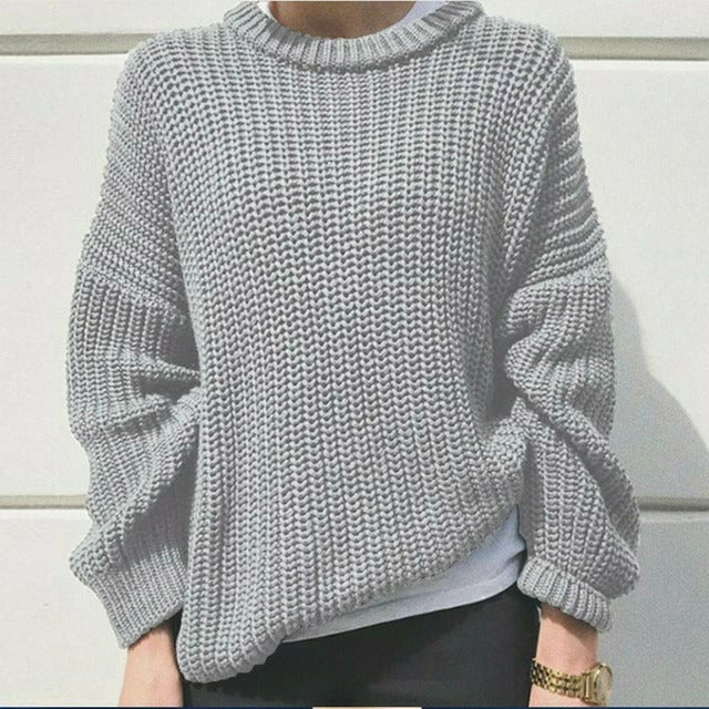 Knit Pullover Sweater for Women - Oversized - Image 3