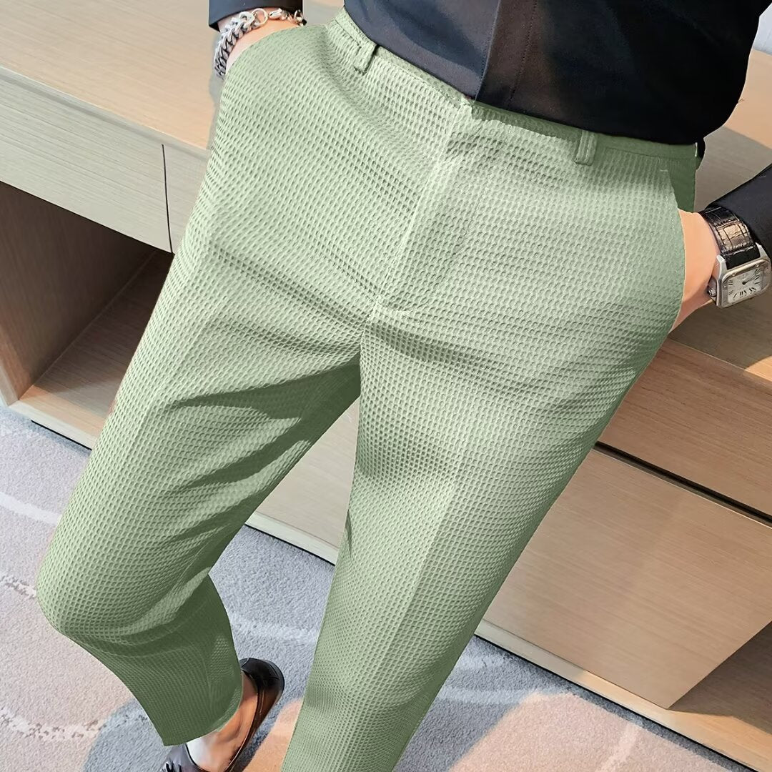 Slim Fit Dress Pants for men - Textured - Flat Front Straight Leg - Image 1