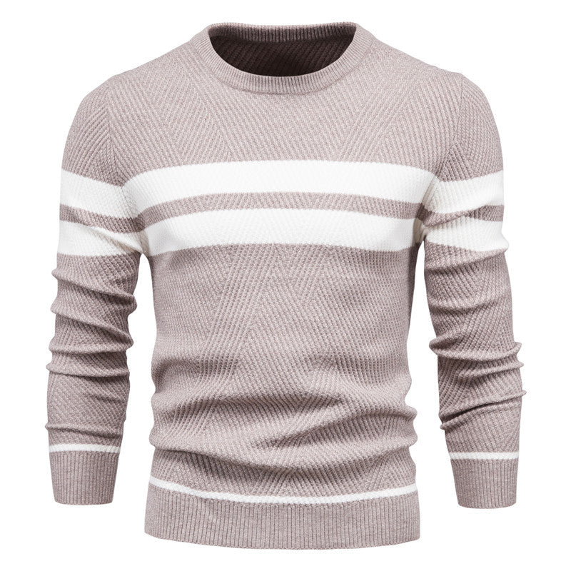 Crew Neck Sweater for Men - Striped - Image 7