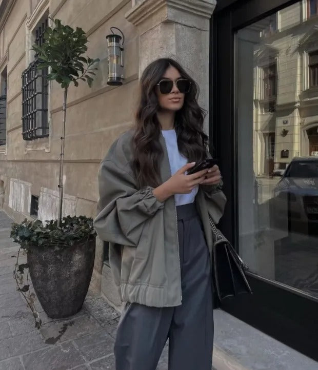 Bomber Jacket for Women - Oversized - Image 2