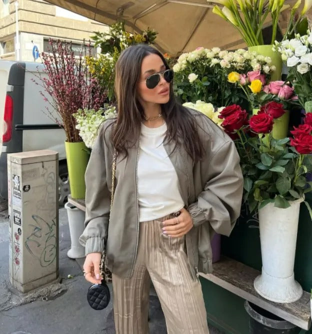 Bomber Jacket for Women - Oversized - Image 3