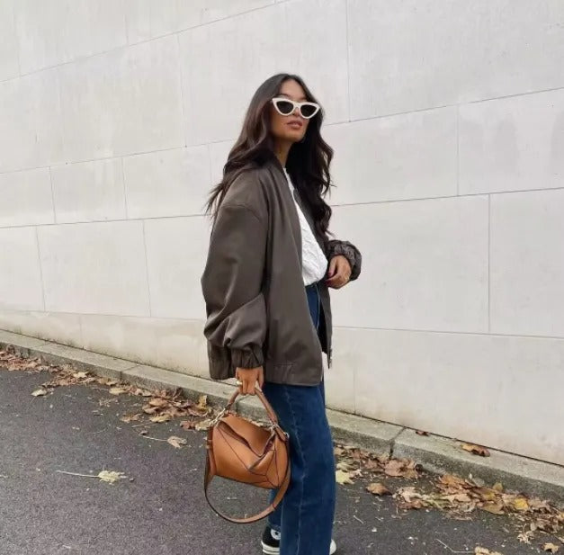 Bomber Jacket for Women - Oversized - Image 4